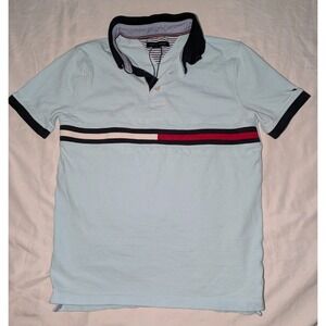 NWOT‎ Tommy Hilfiger Boys Large Blue Short Sleeve Polo Shirt